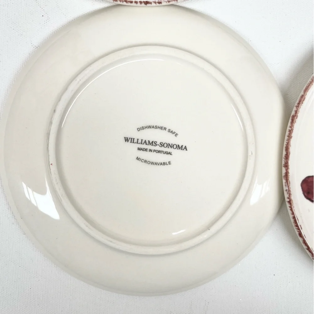 Williams Sonoma Artisanal Cheese Plates Set of 4 Cheese + Bread Illustrations
